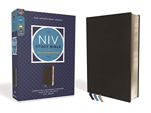 NIV Study Bible, Fully Revised Edition, Genuine Leather, Black, Red Letter, Comfort Print: New International Version, Study Bible, Black, Genuine Leather, Calfskin, Red Letter, Comfort Print