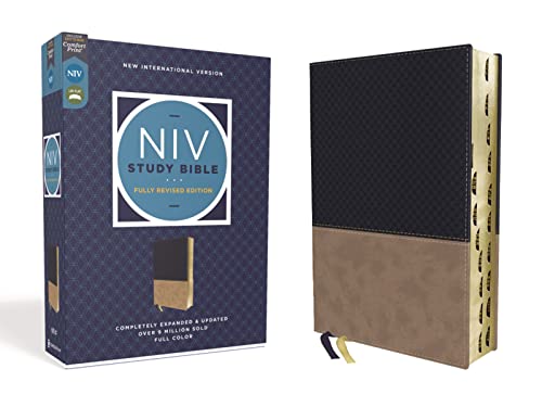 NIV Study Bible, Fully Revised Edition (Study Deeply. Believe Wholeheartedly.), Leathersoft, Navy/Tan, Red Letter, Thumb Indexed, Comfort Print: New ... Study, Navy/Tan, Leathersoft, Comfort Print NIV Study Bible, Fully Revised Edition (Study Deeply. Believe Wholeheartedly.), Leathersoft, Navy/Tan, Red Letter, Thumb Indexed, Comfort Print: New ... Study, Navy/Tan, Leathersoft, Comfort Print
