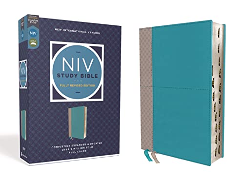 NIV Study Bible, Fully Revised Edition (Study Deeply. Believe Wholeheartedly.), Leathersoft, Teal/Gray, Red Letter, Thumb Indexed, Comfort Print: New ... Red Letter, Thumb Indexed, Comfort Print NIV Study Bible, Fully Revised Edition (Study Deeply. Believe Wholeheartedly.), Leathersoft, Teal/Gray, Red Letter, Thumb Indexed, Comfort Print: New ... Red Letter, Thumb Indexed, Comfort Print