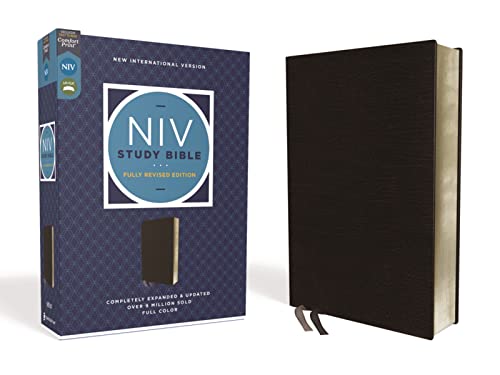 NIV Study Bible, Fully Revised Edition (Study Deeply. Believe Wholeheartedly.), Bonded Leather, Black, Red Letter, Comfort Print: New International ... Bonded Leather, Red Letter, Comfort Print