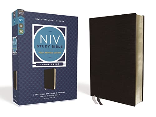 NIV Study Bible, Fully Revised Edition (Study Deeply. Believe Wholeheartedly.), Large Print, Bonded Leather, Black, Red Letter, Comfort Print: New ... Bonded Leather, Red Letter, Comfort Print