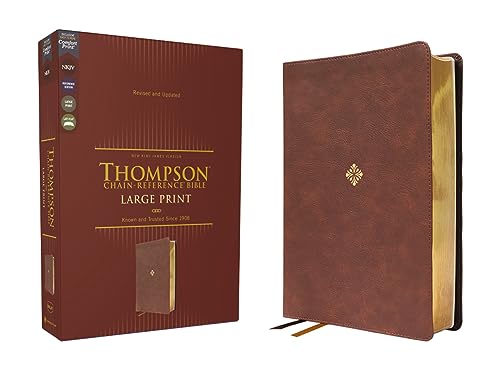 NKJV, Thompson Chain-Reference Bible, Large Print, Leathersoft, Brown, Red Letter, Comfort Print: New King James Version, Brown, Leathersoft, Red Letter, Comfort Print, Thompson Chain-reference Bible