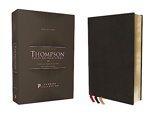 NKJV, Thompson Chain-Reference Bible, Premium Goatskin Leather, Black, Premier Collection, Black Letter, Art Gilded Edges, Comfort Print: New King ... Comfort Print, Thompson Chain-reference Bible