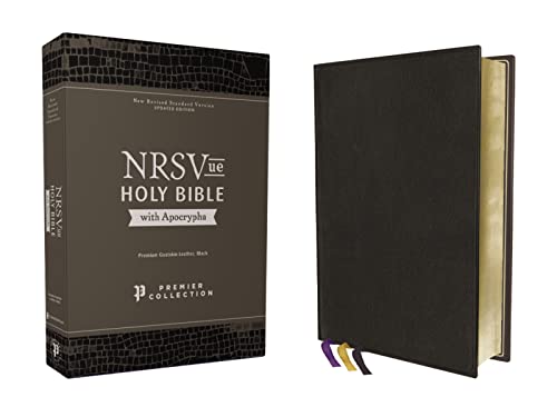 NRSVue, Holy Bible with Apocrypha, Premium Goatskin Leather, Black, Premier Collection, Art Gilded Edges, Comfort Print: New Revised Standard Version, ... Gilded Edges, Comfort Print with Apocrypha NRSVue, Holy Bible with Apocrypha, Premium Goatskin Leather, Black, Premier Collection, Art Gilded Edges, Comfort Print: New Revised Standard Version, ... Gilded Edges, Comfort Print with Apocrypha