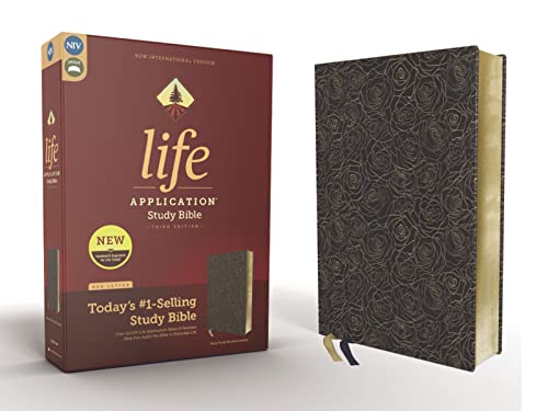 NIV, Life Application Study Bible, Third Edition, Bonded Leather, Navy Floral, Red Letter NIV, Life Application Study Bible, Third Edition, Bonded Leather, Navy Floral, Red Letter