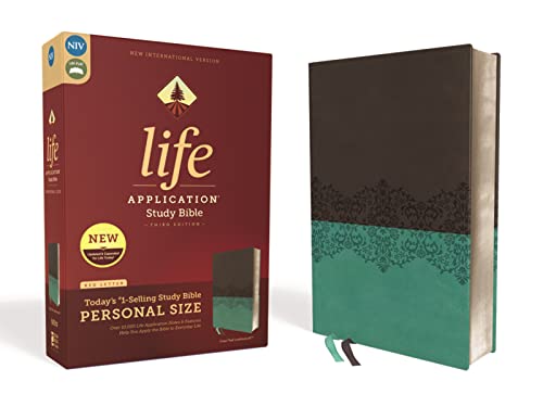NIV, Life Application Study Bible, Third Edition, Personal Size, Leathersoft, Gray/Teal, Red Letter: New International Version, Gray/Teal, Leathersoft, Personal Size: Red Letter Edition