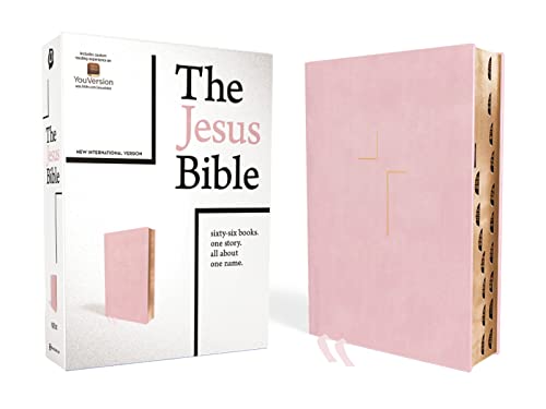The Jesus Bible, NIV Edition, (With Thumb Tabs to Help Locate the Books of the Bible), Leathersoft over Board, Pink, Thumb Indexed, Comfort Print: New ... Version, Pink, Leathersoft, Comfort Print