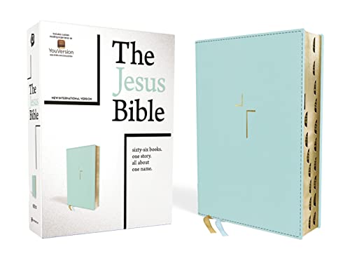 The Jesus Bible, NIV Edition, (With Thumb Tabs to Help Locate the Books of the Bible), Leathersoft, Teal, Thumb Indexed, Comfort Print: New ... Books. One Story. All About One Name.