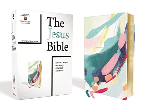 The Jesus Bible Artist Edition, NIV, Leathersoft, Multi-color/Teal, Comfort Print: New International Version, Multi-Color / Teal, Leathersoft, Study, Comfort Print