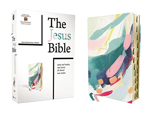 The Jesus Bible Artist Edition, NIV, (With Thumb Tabs to Help Locate the Books of the Bible), Leathersoft, Multi-color/Teal, Thumb Indexed, Comfort ... Version, Multi-color/teal, Leathersoft