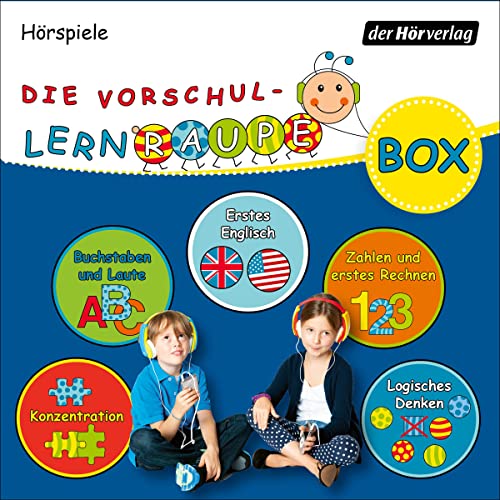Die Vorschul-Lernraupen-Box: enthält: Buchstaben & Laute, Zahlen & erstes Rechnen, Logisches Denken, Konzentration und Englisch