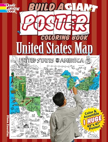 Build a Giant Poster Coloring Book--United States Map (Dover Build a Poster Coloring Book)