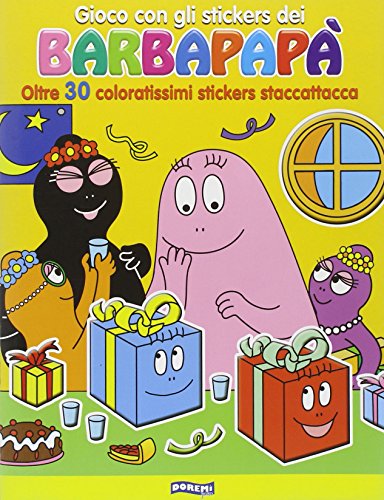 Gioco con gli stickers dei Barbapapà. Oltre 30 coloratissimi stickers staccattacca