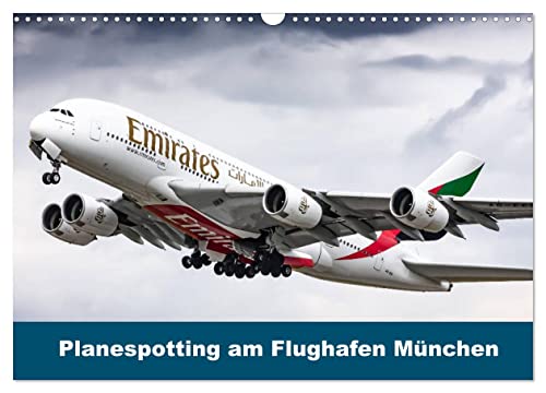 Planespotting am Flughafen München (Wandkalender 2024 DIN A3 quer), CALVENDO Monatskalender von CALVENDO