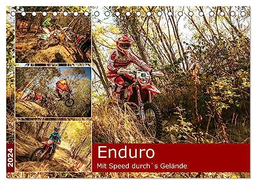 Enduro Mit Speed durch`s Gelände (Tischkalender 2024 DIN A5 quer), CALVENDO Monatskalender von CALVENDO