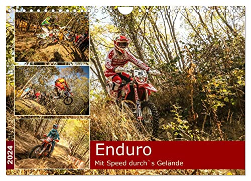 Enduro Mit Speed durch`s Gelände (Wandkalender 2024 DIN A4 quer), CALVENDO Monatskalender von CALVENDO