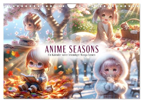 Anime Seasons: Ein Kalender voller lebendiger Manga-Szenen (Wandkalender 2025 DIN A4 quer), CALVENDO Monatskalender von CALVENDO