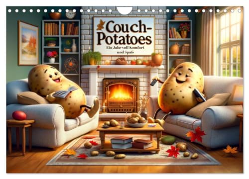 Couch Potatoes: Ein Jahr voll Komfort und Spaß (Wandkalender 2025 DIN A4 quer), CALVENDO Monatskalender von CALVENDO