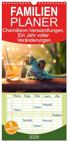 Familienplaner 2025 - Chamäleon-Verwandlungen. Ein Jahr voller Veränderungen mit 5 Spalten (Wandkalender, 21 cm x 45 cm), CALVENDO: Entdecken Sie ... diese faszinierenden Tiere in Aktion zeigt. von CALVENDO