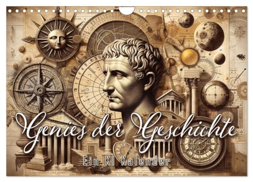 Genies der Geschichte - Ein KI Kalender (Wandkalender 2025 DIN A4 quer), CALVENDO Monatskalender von CALVENDO
