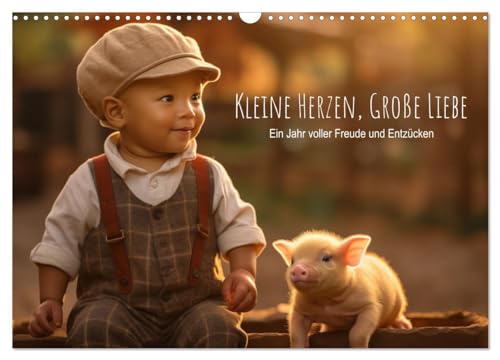 Kleine Herzen, Große Liebe: Ein Jahr voller Freude und Entzücken (Wandkalender 2025 DIN A3 quer), CALVENDO Monatskalender von CALVENDO