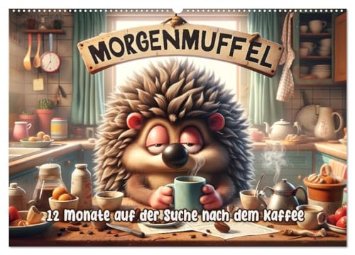 Morgenmuffel: 12 Monate auf der Suche nach dem Kaffee (Wandkalender 2025 DIN A2 quer), CALVENDO Monatskalender von CALVENDO
