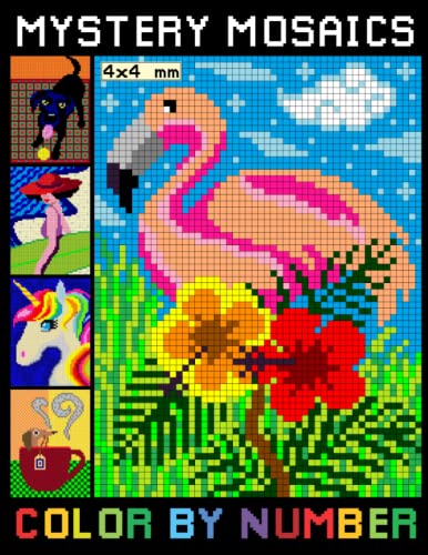 Mystery Mosaics Color By Number: Easy Pixel Art | Squares Coloring Book for Adults Relaxation and Anxiety Relief von Independently published