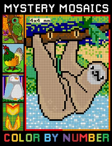 Mystery Mosaics Color By Number: Easy Pixel Coloring Book Featuring Flowers, Landscapes, Birds and More (Color By Number For Adults)