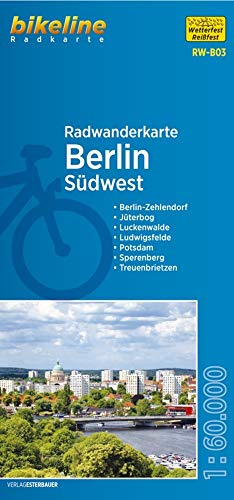 Berlin Südwest (RW-B03) Berlin-Zehlendorf - Jüterbog, Luckenwalde, Ludwigsfelde, Potsdam, Sperenberg, Treuenbrietzen, Maßstab 1:60.000, wetter- und reißfest, GPS-tauglich mit UTM-Netz