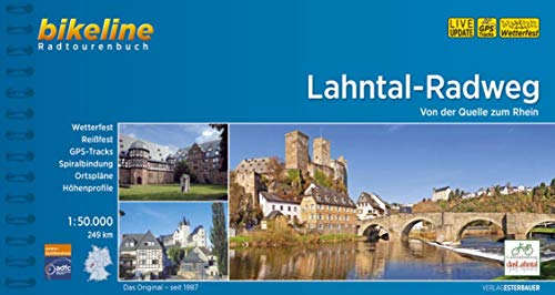 Lahntal-Radweg: Von der Quelle zum Rhein, 1:50 000, 247 km, GPS-Tracks-Download, wetterfest / reißfest: Von der Quelle zum Rhein. 249 km (Bikeline Radtourenbücher)