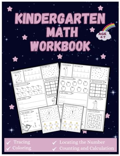 Kindergarten Math Workbook: Kindergarten Number of the Day Daily Math Worksheets Counting & Numbers 1 to 20, Calculations, Coloring, Searching, Highlighting, and Tracing in Letters and Numbers