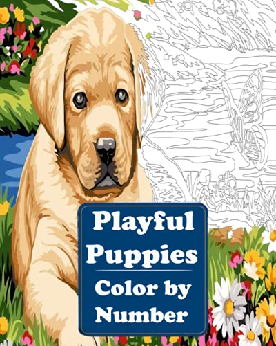 Playful Puppies Color by Number: An Adult Coloring Book with Fun, Easy, and Relaxing Coloring Pages (Color by Number Coloring Books for Adults) von Independently published