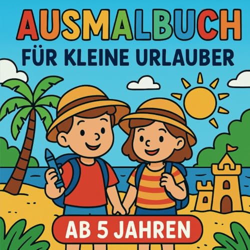 50 Ausmalbilder für kleine Urlauber. Malbuch für Kinder ab 5 Jahren. Ideal für Ferien und Urlaubsreisen.: Spannende Motive für kleine Weltentdecker. von Independently published