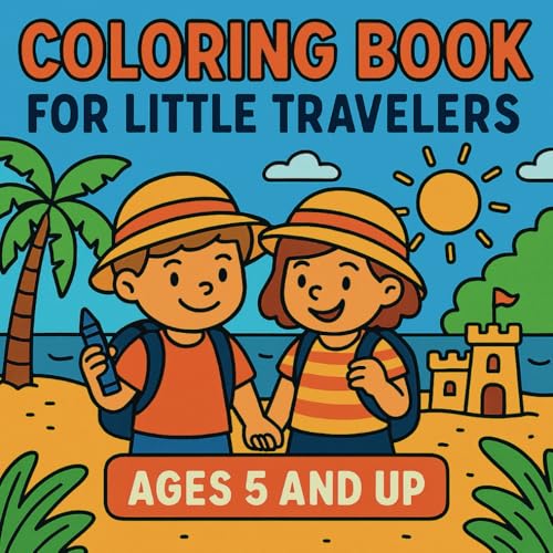 Vacation Coloring Book for Kids Ages 5+: 50 Fun Travel-Themed Pages to Color and Trace – Perfect for Road Trips, Flights & Hotel Time von Independently published