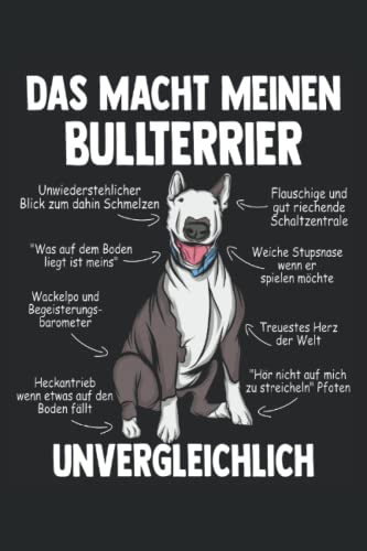 Anatomie eines Bullterrier: Bullterrier Notizbuch Tagebuch | DIN A5 | Liniert | 120 Seiten
