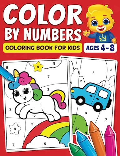Color By Numbers Coloring Book For Kids: Fun Activity Book For Preschool, Kindergarten & 1st Grade Children Ages 4-8 | Cute Pictures Of Animals, Unicorns, Toys, Fun Facts & More von Lucas & Friends By RV AppStudios