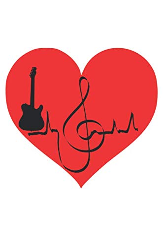 Musik Notenschlüssel Gitarre - Notenbuch, Notenlinien, Notizbuch, Notizblock, 120 Seiten, Souvenir Geschenk Buch, auch als Dekoration geeignet zum Geburtstag oder Weihnachten von Independently published
