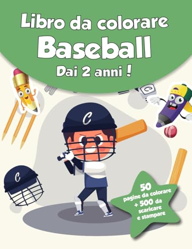 Libro da colorare per bambini - Baseball (dai 2 anni): 50 pagine da colorare + 500 da scaricare e stampare! von Independently published