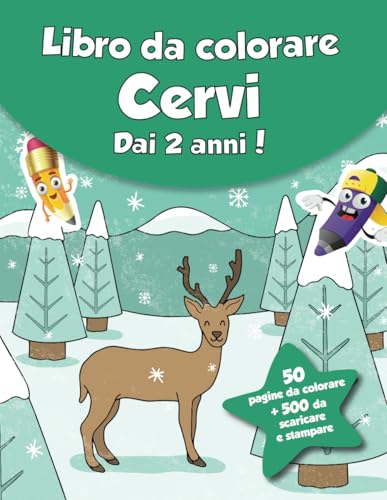 Libro da colorare per bambini - Cervi (dai 2 anni): 50 pagine da colorare + 500 da scaricare e stampare! von Independently published
