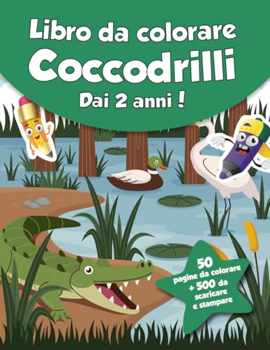 Libro da colorare per bambini - Coccodrilli (dai 2 anni): 50 pagine da colorare + 500 da scaricare e stampare! von Independently published