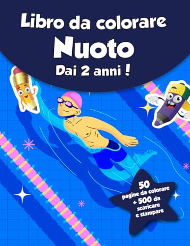 Libro da colorare per bambini - Nuoto (dai 2 anni): 50 pagine da colorare + 500 da scaricare e stampare! von Independently published