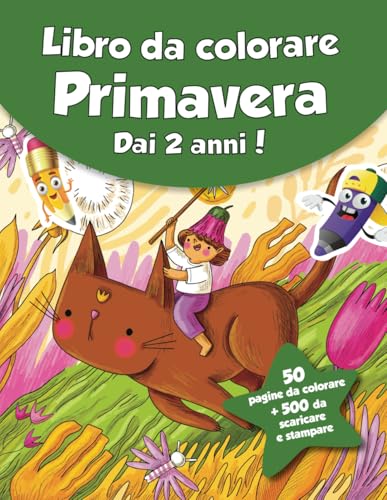 Libro da colorare per bambini - Primavera (dai 2 anni): 50 pagine da colorare + 500 da scaricare e stampare! von Independently published