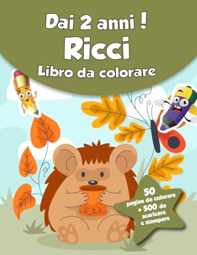 Libro da colorare per bambini - Ricci (dai 2 anni): 50 pagine da colorare + 500 da scaricare e stampare! von Independently published