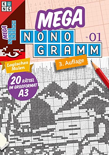 Mega-Nonogramm 01 (XXL Japanese Puzzles): 20 Rätsel in Großformat A3 (Mega Nonogramm Mappe, Band 1) von Keesing Schweiz AG