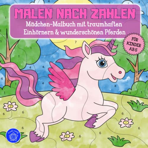 Malen nach Zahlen ab 5: Tierisches Malbuch für Kindergarten, Vorschule und Schulanfang & Bonusmotive: Tiermandalas für Kinder (Malen nach Zahlen - Wunderschöne Malbücher für Kinder, Band 2) von Independently published