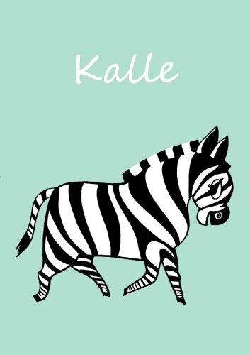 A5 - personalisiertes Malbuch / Notizbuch / Tagebuch - Kalle: Zebra - A5 - blanko - mintgrün A5 - personalisiertes Malbuch / Notizbuch / Tagebuch - Kalle: Zebra - A5 - blanko - mintgrün