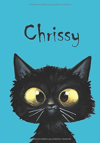 Chrissy: Katze - Malbuch / Tagebuch / Notizbuch - DIN A5 - blanko mit kleiner Katze auf jeder zweiten Seite - mattes Coverfinish von Independently published