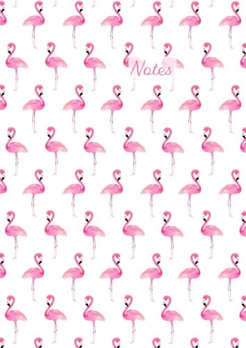 Flamingo - Notizbuch / Tagebuch: DIN A4 - blanko- pinke Flamingos