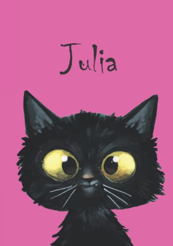 Julia: Katzen-Malbuch / Tagebuch / Notizbuch: DIN A5 - blanko - Katze - pink von Independently published