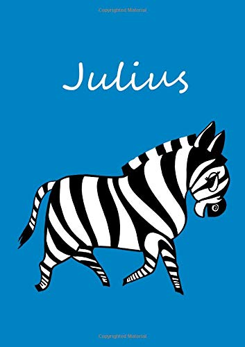 Julius: Malbuch / Notizbuch / Tagebuch - Zebra - DIN A4 - blanko